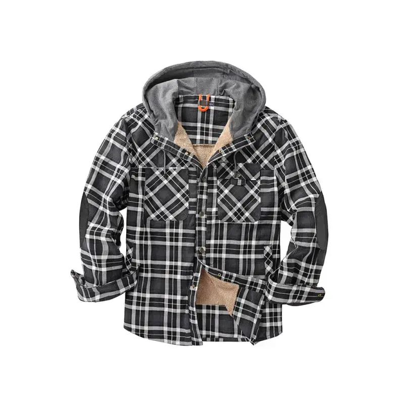 Men's plaid loose warm hooded jacket Nexellus