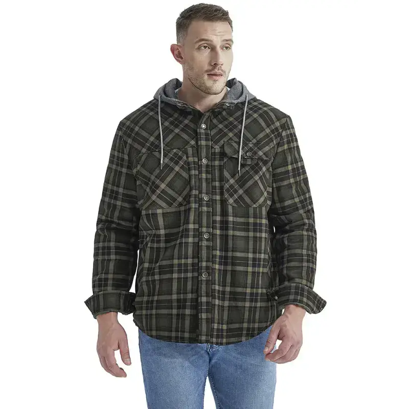 Men's plaid loose warm hooded jacket Nexellus