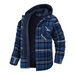 Men’s plaid pattern flannel contrast with quilted lined hoodie shirt Nexellus