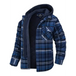 Men’s plaid pattern flannel contrast with quilted lined hoodie shirt Nexellus