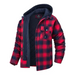 Men’s plaid pattern flannel contrast with quilted lined hoodie shirt Nexellus