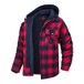 Men’s plaid pattern flannel contrast with quilted lined hoodie shirt Nexellus