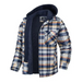 Men’s plaid pattern flannel contrast with quilted lined hoodie shirt Nexellus