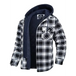 Men’s plaid pattern flannel contrast with quilted lined hoodie shirt Nexellus