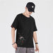 Men's Pure Cotton Loose Short-Sleeved T-Shirt with Phoenix Embroidery Nexellus