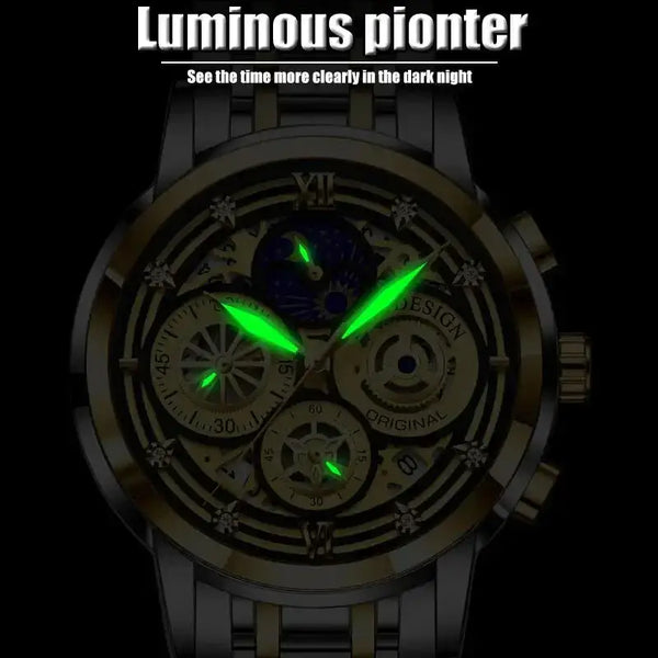 Men's quartz watch skeleton new concept waterproof watch Nexellus