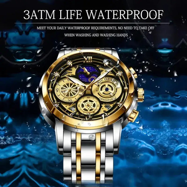 Men's quartz watch skeleton new concept waterproof watch Nexellus