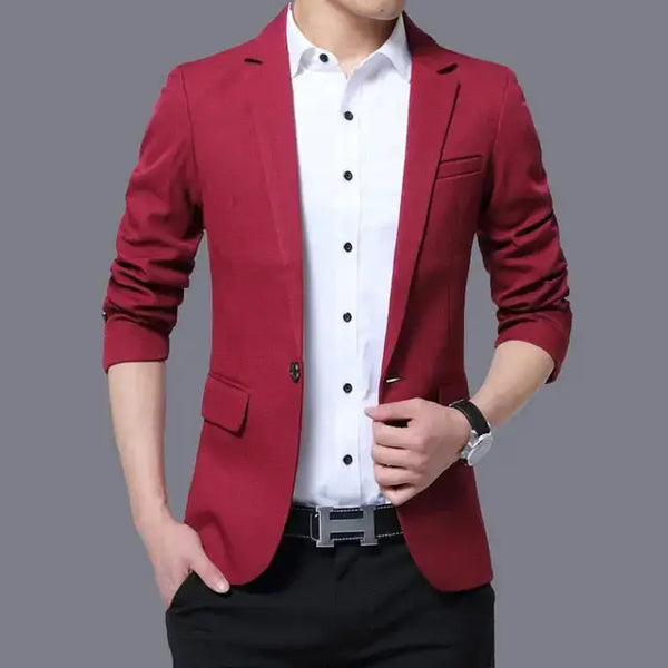 Mens red notched lapel suit top Nexellus