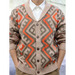 Men's retro heavy-duty jacquard cardigan sweater autumn and winter lapel long-sleeved knitted jacket Nexellus