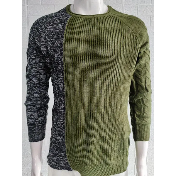 Men's round neck long sleeve knitted slim sweater Nexellus