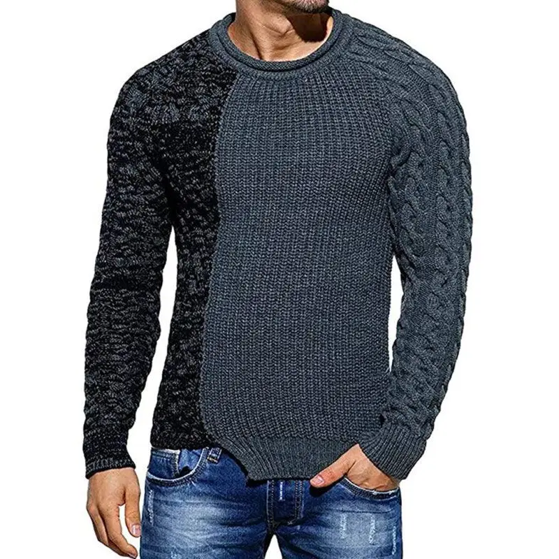 Men's round neck long sleeve knitted slim sweater Nexellus