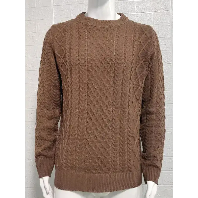 Men's round neck pullover knitted cable sweater Nexellus