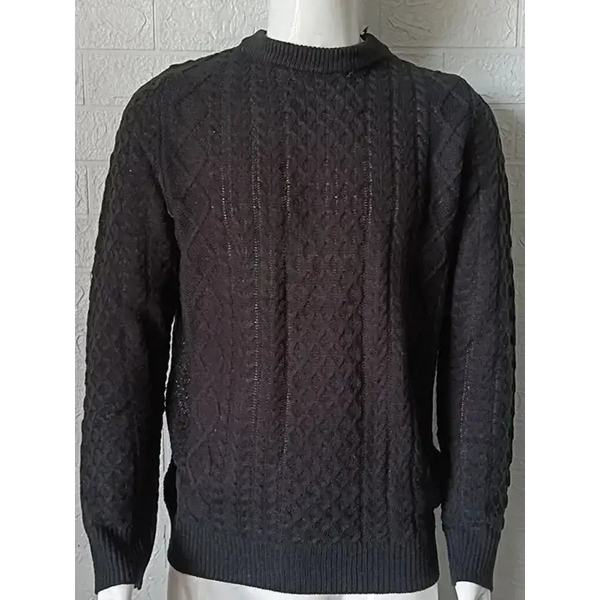 Men's round neck pullover knitted cable sweater Nexellus