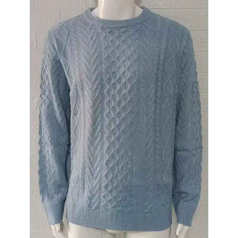 Men's round neck pullover knitted cable sweater Nexellus