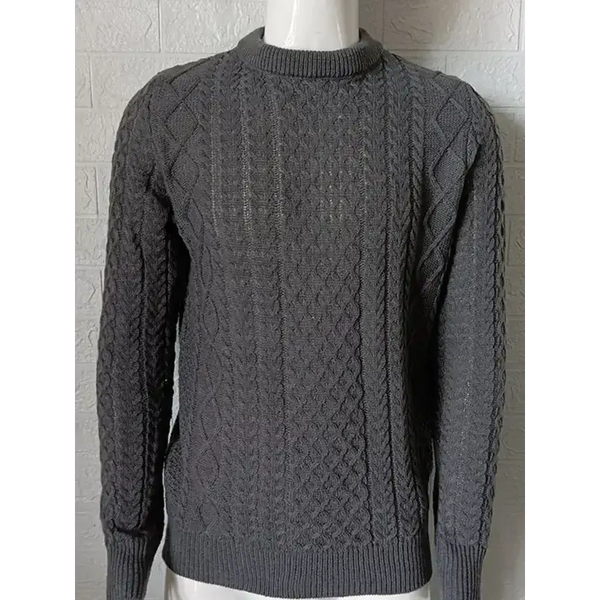 Men's round neck pullover knitted cable sweater Nexellus