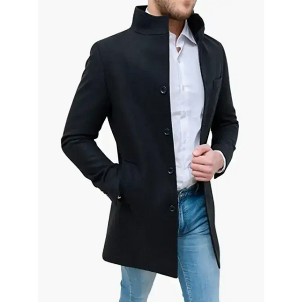 Men's slim woolen coat with stand collar Nexellus