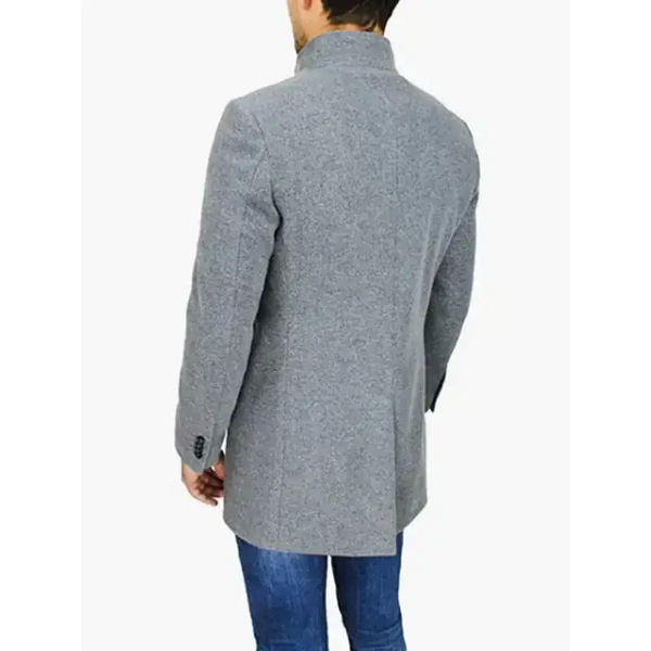 Men's slim woolen coat with stand collar Nexellus