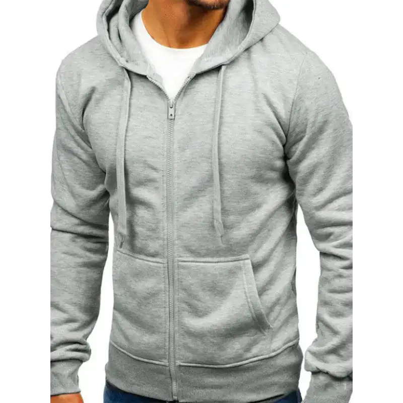 Men's solid color basic zipper hoodie Nexellus