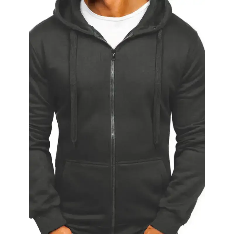 Men's solid color basic zipper hoodie Nexellus