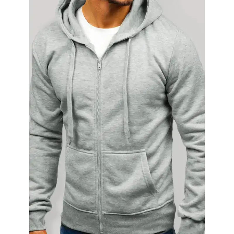 Men's solid color basic zipper hoodie Nexellus