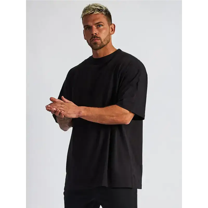 Men's solid color blank loose short-sleeved t-shirt Nexellus