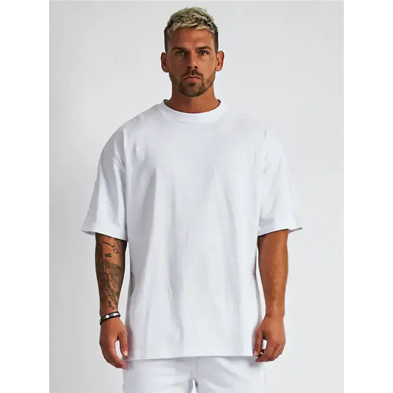 Men's solid color blank loose short-sleeved t-shirt Nexellus