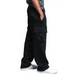 Men's solid color elastic waist multi-pocket loose fit cargo pants Nexellus