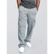 Men's solid color elastic waist multi-pocket loose fit cargo pants Nexellus