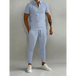 Men's solid color lapel short-sleeved polo shirt + trousers two-piece Nexellus