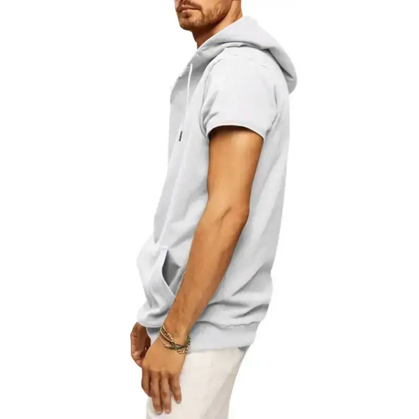 Men's solid color short sleeve hooded sweatshirt Nexellus