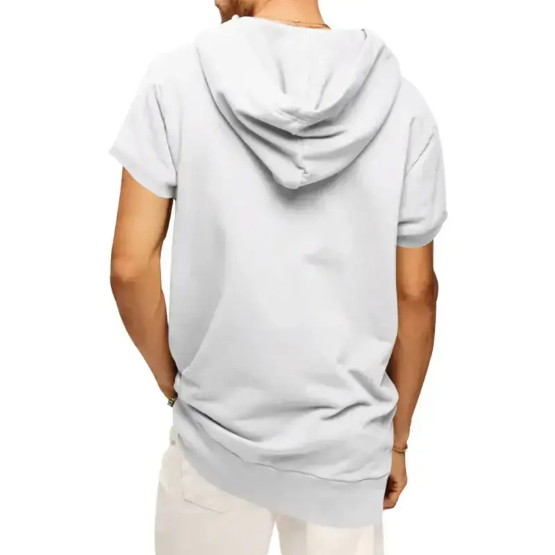 Men's solid color short sleeve hooded sweatshirt Nexellus