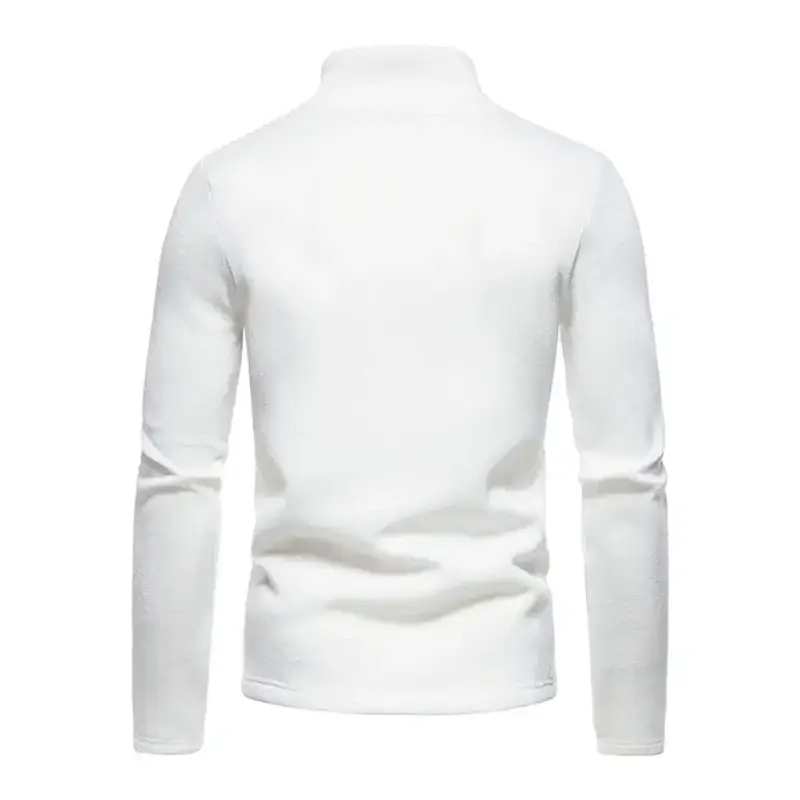 Men's solid color turtleneck zipper long sleeve sweatshirt Nexellus