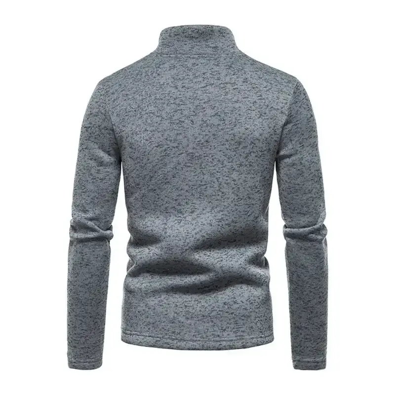 Men's solid color turtleneck zipper long sleeve sweatshirt Nexellus