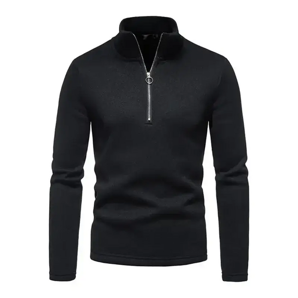 Men's solid color turtleneck zipper long sleeve sweatshirt Nexellus