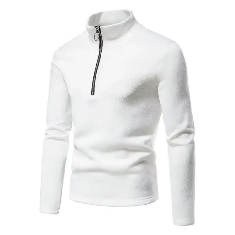 Men's solid color turtleneck zipper long sleeve sweatshirt Nexellus