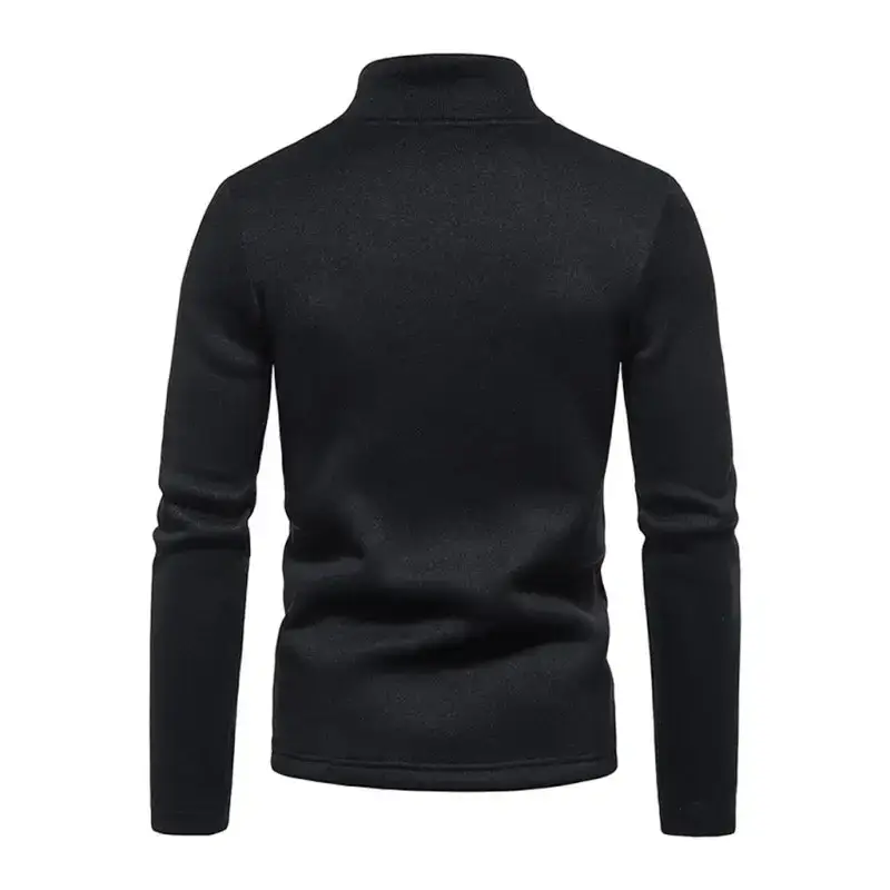 Men's solid color turtleneck zipper long sleeve sweatshirt Nexellus