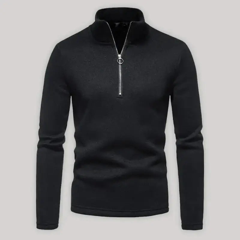 Men's solid color turtleneck zipper long sleeve sweatshirt Nexellus