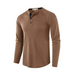 Men's solid color waffle knit henley Nexellus