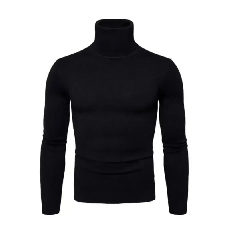 Men’s solid colour long sleeve turtleneck sweater top Nexellus