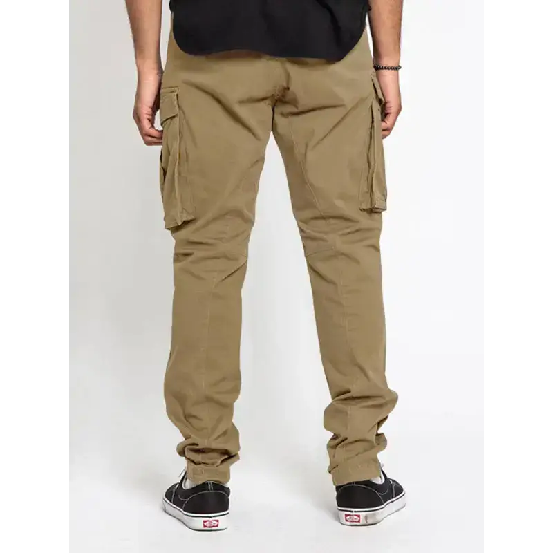 Men's solid colour multi-pocket casual cargo pants Nexellus