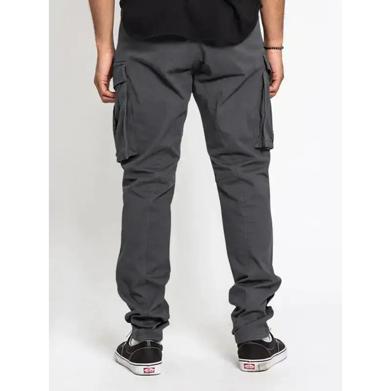 Men's solid colour multi-pocket casual cargo pants Nexellus