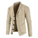 Men's solid colour shawl collar cable stitch cardigan Nexellus