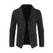 Men's solid colour shawl collar cable stitch cardigan Nexellus