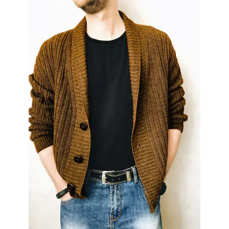 Men's solid colour single breasted casual knit cardigan Nexellus