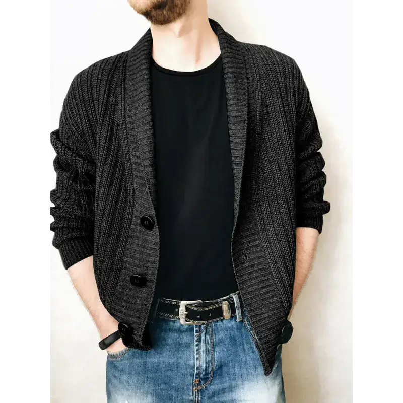 Men's solid colour single breasted casual knit cardigan Nexellus