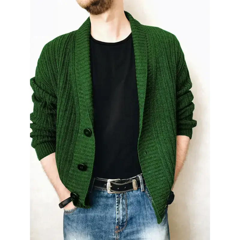 Men's solid colour single breasted casual knit cardigan Nexellus