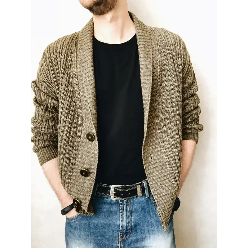 Men's solid colour single breasted casual knit cardigan Nexellus