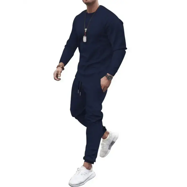 Men's solid colour sweatshirt and sweatpant two piece sets Nexellus