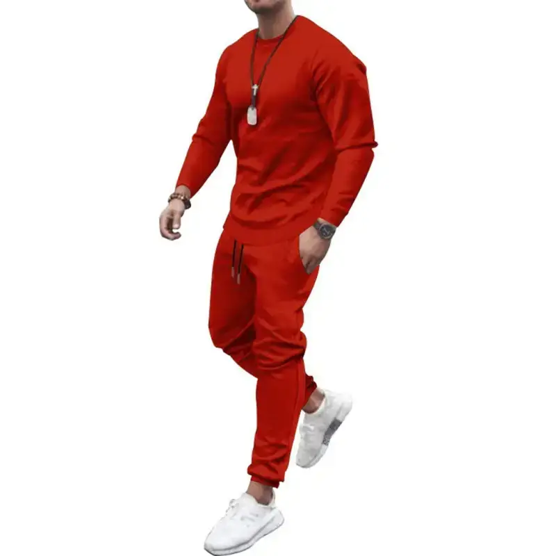 Men's solid colour sweatshirt and sweatpant two piece sets Nexellus