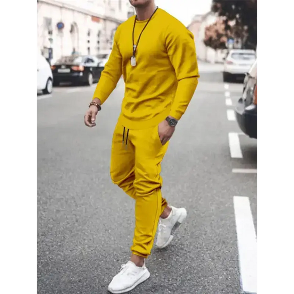 Men's solid colour sweatshirt and sweatpant two piece sets Nexellus